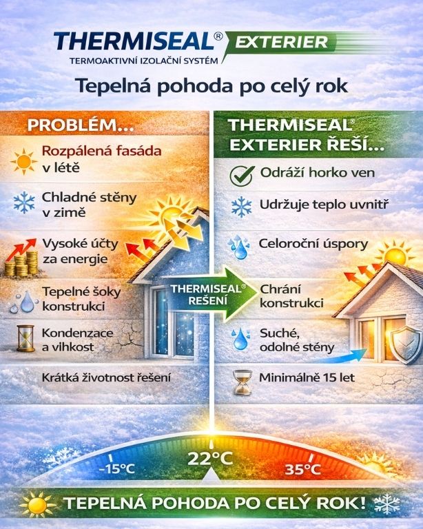 Thermiseal exteriér benefity termoizolační stěrky do exteriéru